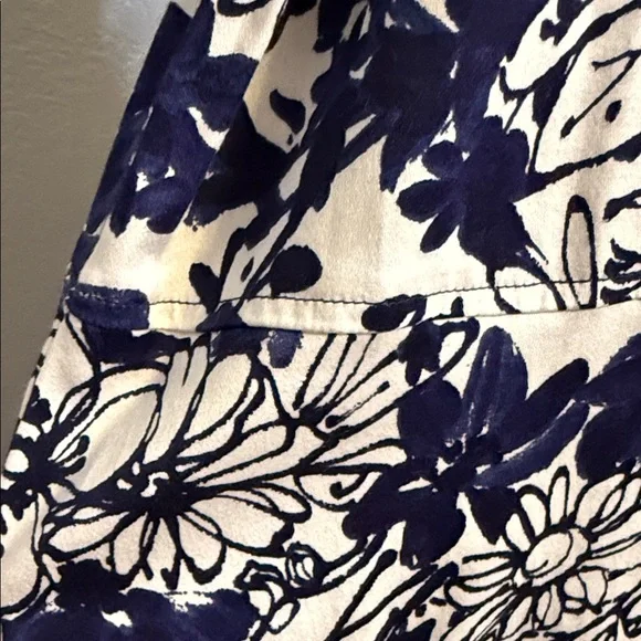 Anne Klein Navy and White Floral Midi Dress - Picture 5 of 11